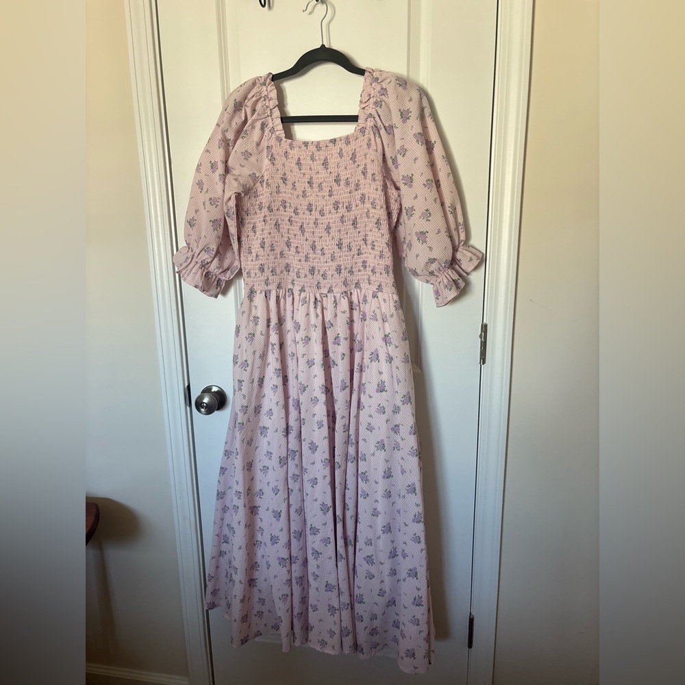 Ivy City Co Light Pink Floral Long Sleeve Maxi Dress - Picture 4 of 5
